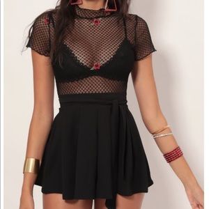 Lucy In The Sky Black Floral Romper. Size- S